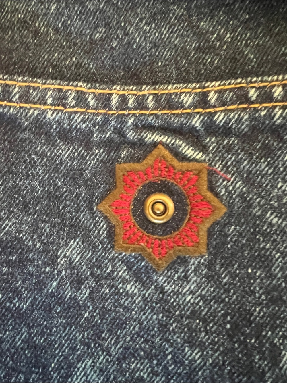 Vintage 90s Bugle Boy High Rise Jeans Western Leather Trim Tapered - Picture 6 of 11